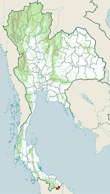 Distribution map of Sumatra pit viper, Trimeresurus sumatranus in Thailand